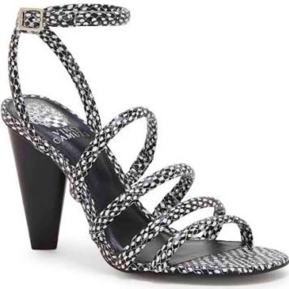 Vince Camuto Kaniana Black & White Strappy Sandal